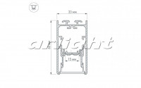 Профиль с экраном S2-LINE-3360-2500 ANOD+OPAL
