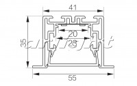 Профиль с экраном S2-LINIA55-F-2500 ANOD+OPAL